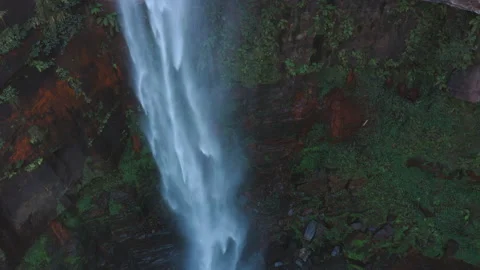 Descending beautiful waterfall. Stock Footage