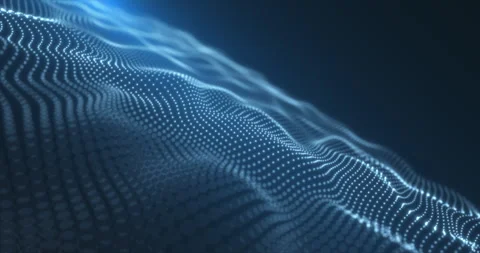 A descending blue path in the form of a wavy moving network Stock Footage 243179788