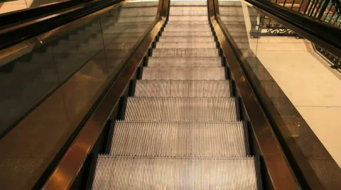 Descending Escalator Stock Footage 442777