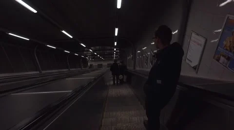 Descending on an Escalator Stock Footage 61437844