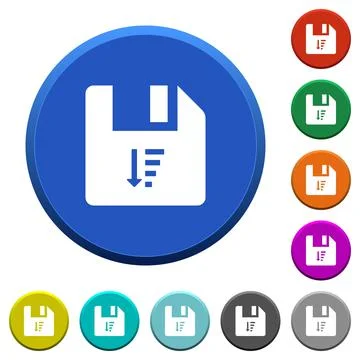 Descending file sort beveled buttons Illustrazione stock