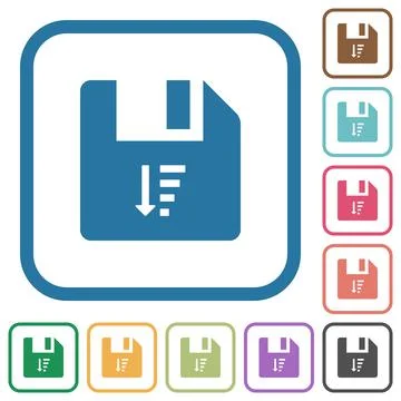 Descending file sort simple icons 库存插图