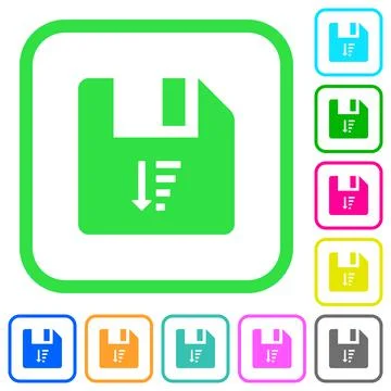 Descending file sort vivid colored flat icons 库存插图