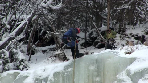 Descending ice wall Stock Footage 49648221