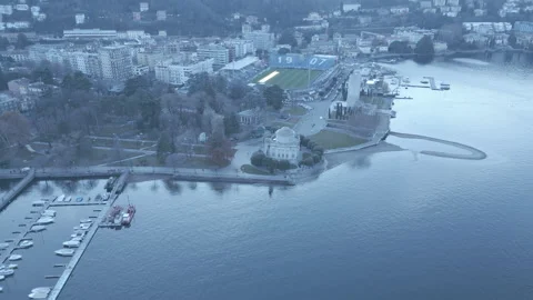 Descending on Lake Como Stock Footage 296098121