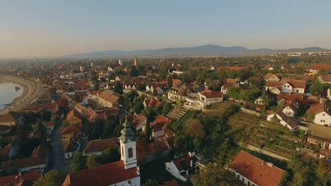Descending near to church Stock Footage