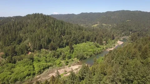 Descending To The River Stock Footage 90210813