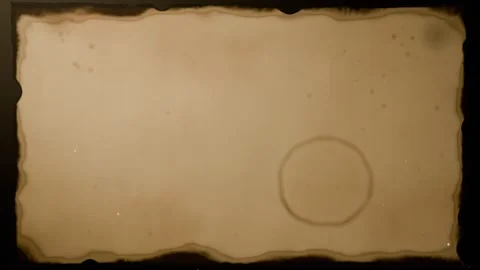 Descending scrolls revealing aged parchment on dark backdrop, showcasing faint Stock Footage 340268242