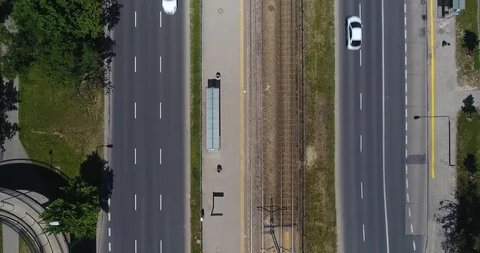 Descending Shot. Top Down View Of City Road Stock Footage 91200346