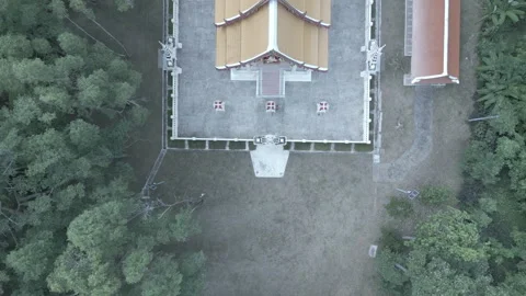 Descending on Temple daytime Stock Footage 296136993