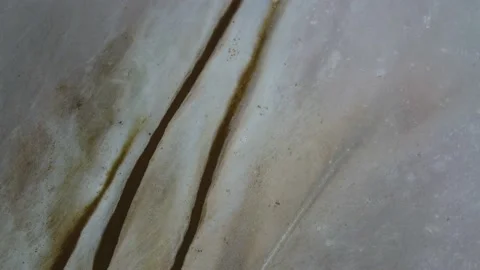 Descending with top view over flat salt lake Tuz in Turkey Stock Footage 169476819