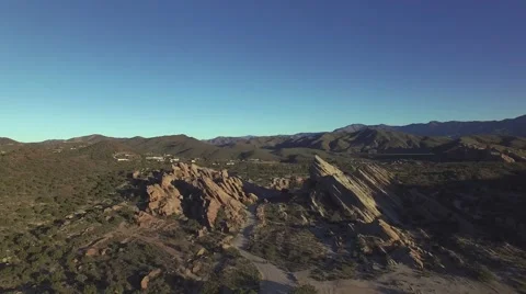 Descending View of Vasquez Rocks Stock Footage