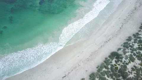 Descending on white sand beach video Stock Footage