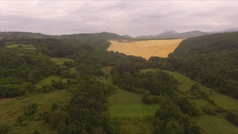 Descent Above The Forest In Summer Time Stock Footage 111700707