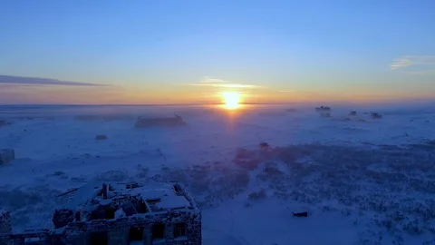 The descent between the destroyed buildings Stock Footage 99463199