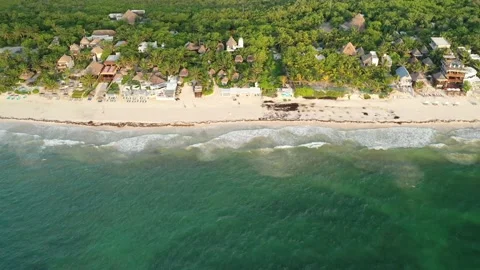 Descent to Coco Tulum: Embracing White Sands of Tulum, Mexico Video stock 137428548