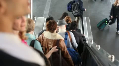 The descent on the escalator Stock Footage 11019074