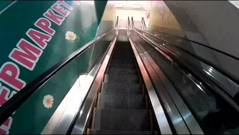 Descent on the escalator Stock Footage 45728037