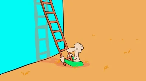 DESCENT THE LADDER Stock Footage 7906702