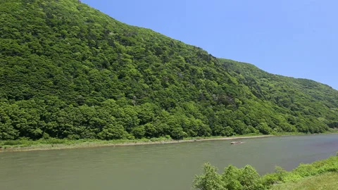 The Descent of the Mogami River Stock Footage 331994965