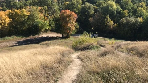 Descent from the mountain. Stock Footage 96309222