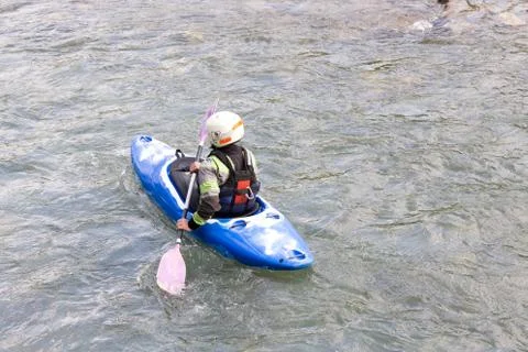 Descent of the mountain river Stock Photos