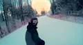 descent from the mountain on a snowboard HD Footage