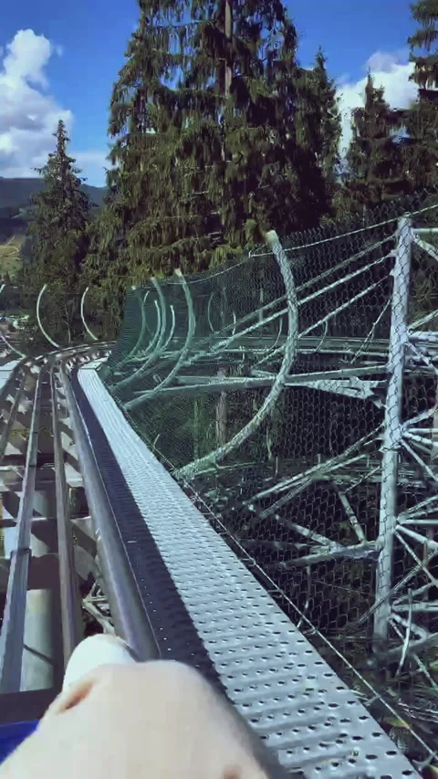 Descent on a rodelbahn. Stock Footage 281866155