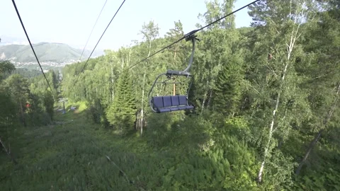 Descent at ski elevator Stock Footage 138639413