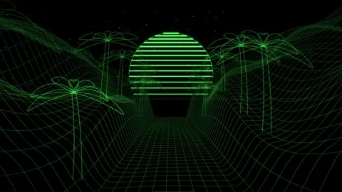 Descent Through A Three Dimensional Glowing Lattice Stock Footage 344514220