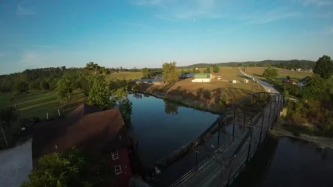 Descent upon the War Eagle mill Stock Footage 345853438