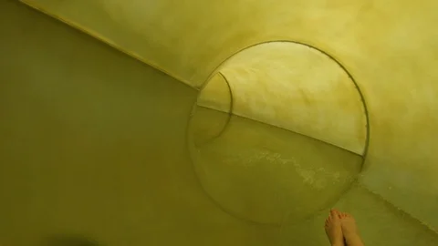 Descent from a yellow water Stock Footage 127007456