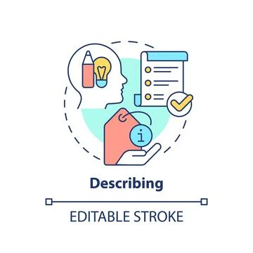 Describing concept icon Stock Illustration