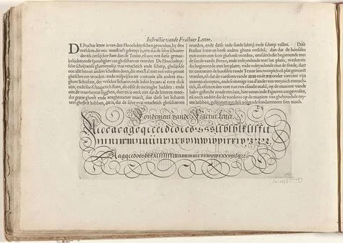 Description and write example of the fractuer letter; Instruction of the f... Stock Photos
