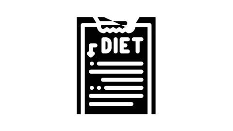 Description diet glyph icon animation Vidéo 166867264