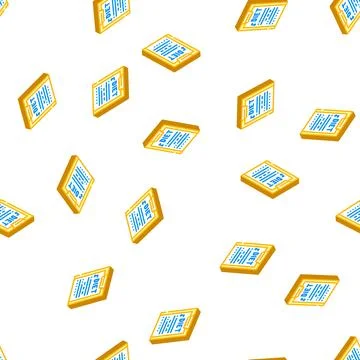 Description diet isometric icon seamless pattern color Stock Illustration