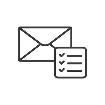 Description of the email attachments, icon in line design. Email, attachment Stock-Illustration