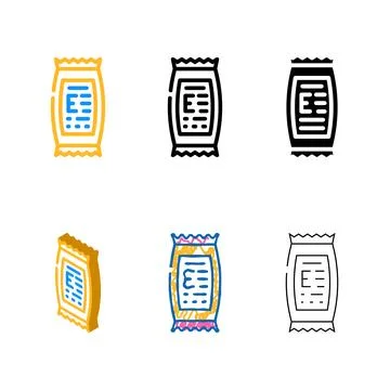 Description forms of food additives color icon vector Stock Illustration