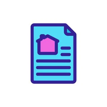 Description of the real estate icon vector. Isolated contour symbol illustration 库存插图