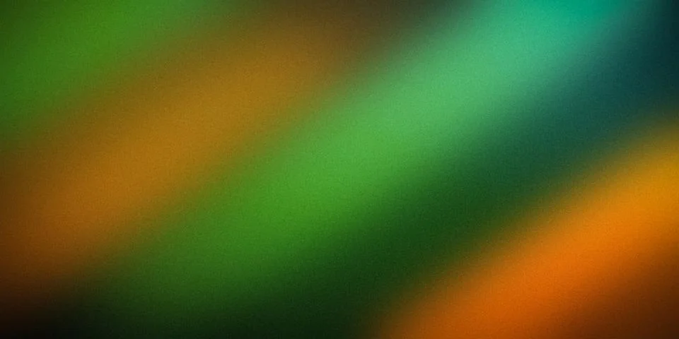 Description: Vivid gradient background merging greens, oranges, and blues. .. Stockillustratie