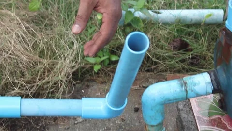 Description: Water supply pipes and infrastructure representing modern water Stock Footage 346285084