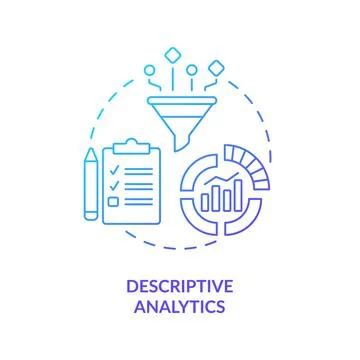 Descriptive analytics blue gradient concept icon イラスト素材