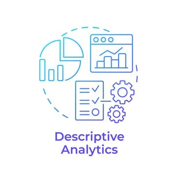 Descriptive analytics blue gradient concept icon イラスト素材