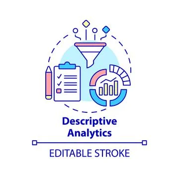Descriptive analytics concept icon Illustrazione stock