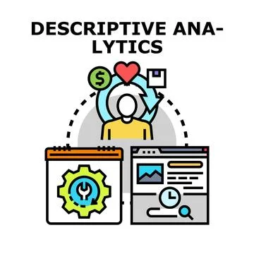 Descriptive analytics exploring customer data and insights Stock Illustration