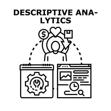 Descriptive analytics exploring customer data and insights Stock Illustration
