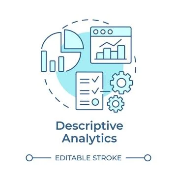 Descriptive analytics soft blue concept icon イラスト素材