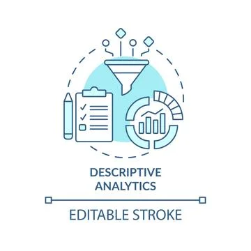 Descriptive analytics turquoise concept icon Stock Illustration