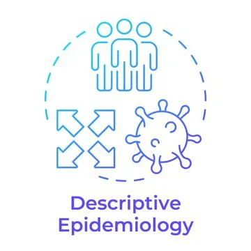 Descriptive epidemiology blue gradient concept icon Stock Illustration