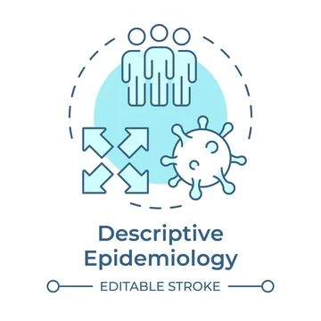 Descriptive epidemiology soft blue concept icon Stock Illustration